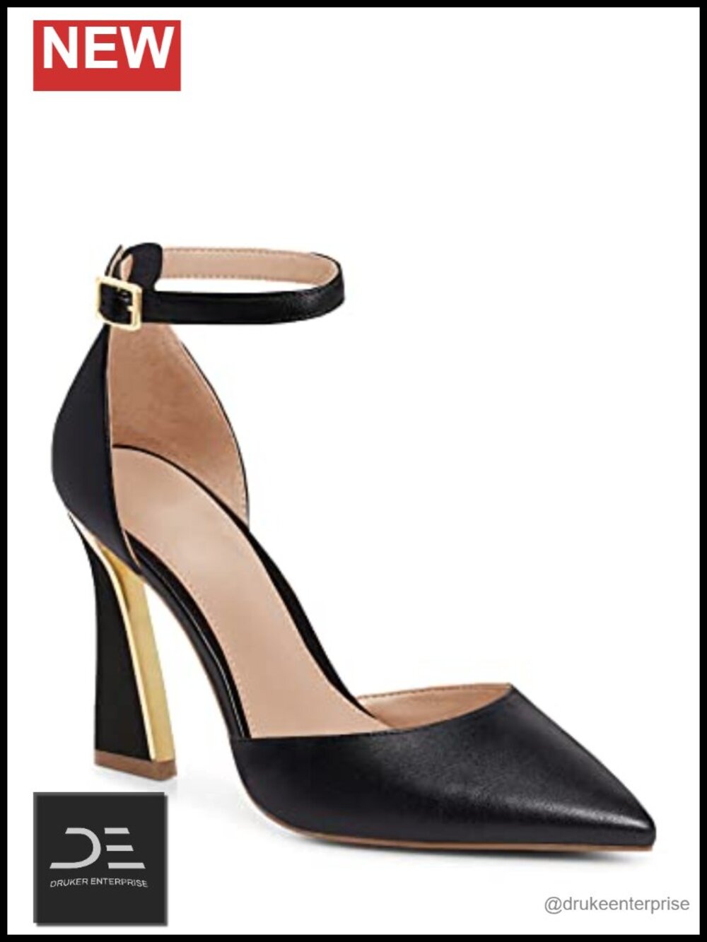Women's Pointed Toe High Heel Ankle Strap Pump Comfortable Wedding Party